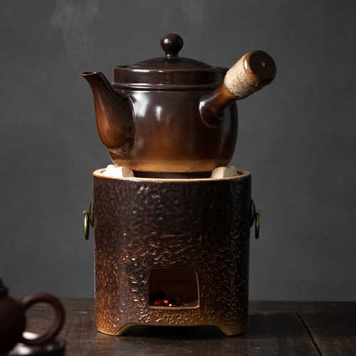 炭炉橄榄碳炉小火炉复古煮茶炉茶道禅意风炉木炭煮茶器家用烧水炉