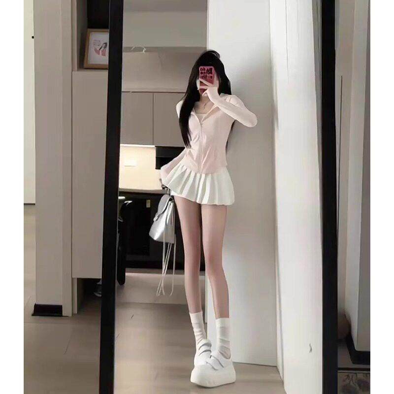 日系冰丝防晒衣女2025年夏季新款修身粉色运动上衣短款外套瑜伽服