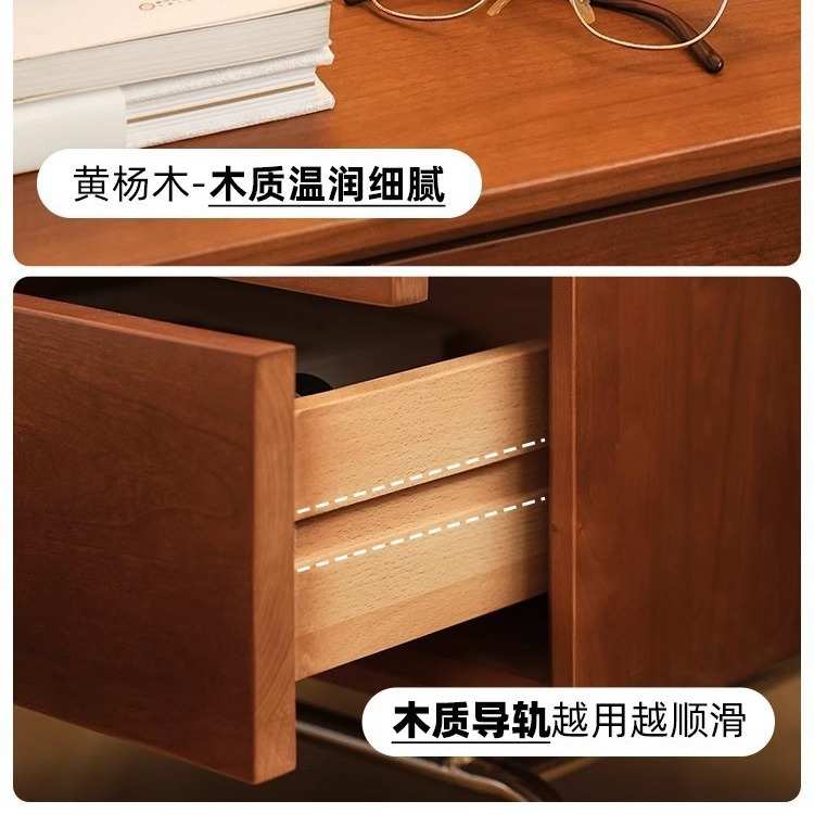 小户型实木柜物收纳柜不锈钢民家用 宿床头柜中古边储抽屉 北欧