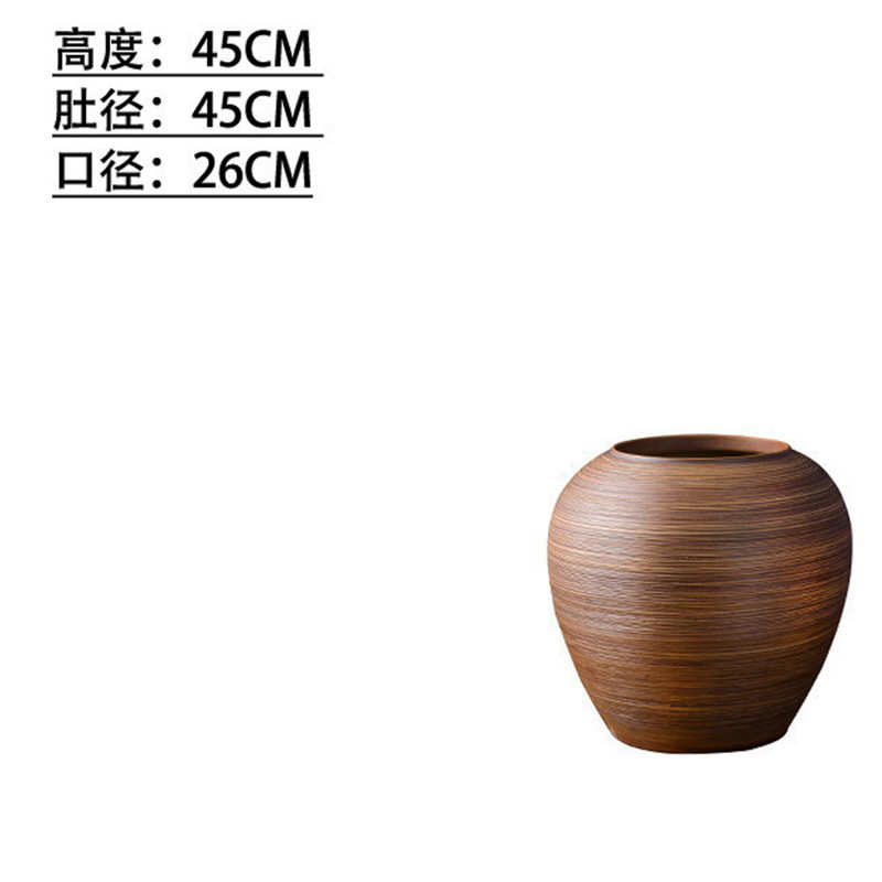 插花景德镇陶罐落地陶瓷装饰品花盆新款陶缸花瓶酒店简约现代客厅