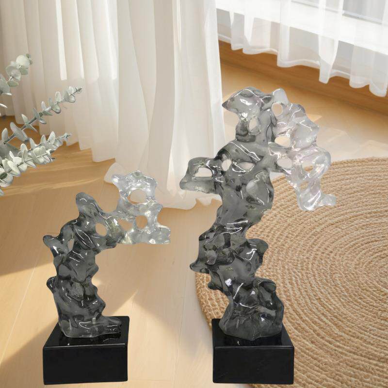 树脂工艺品摆件家居客厅复古中式轻奢风装饰品景观摆件工艺品