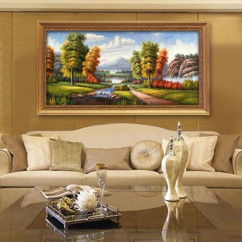 简欧式装饰画美术画有框客厅创意油LG2001画挂画沙发艺水山风景壁