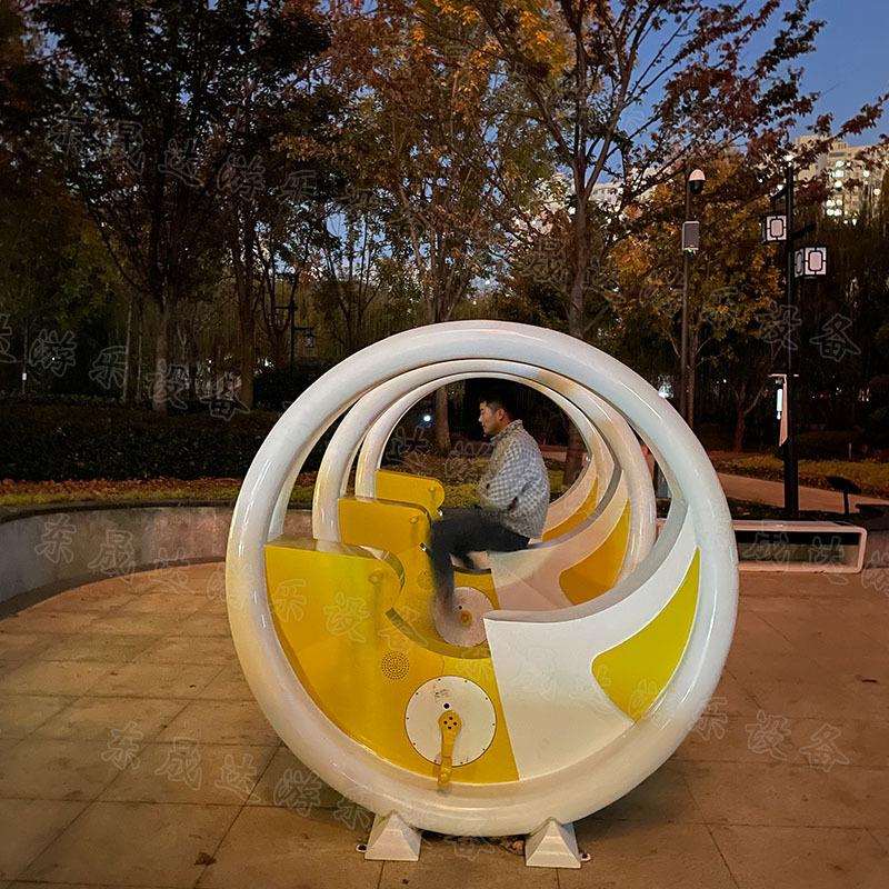 景区广场不锈钢互动发光单车 体育公园广场自行脚踩互动发光设备