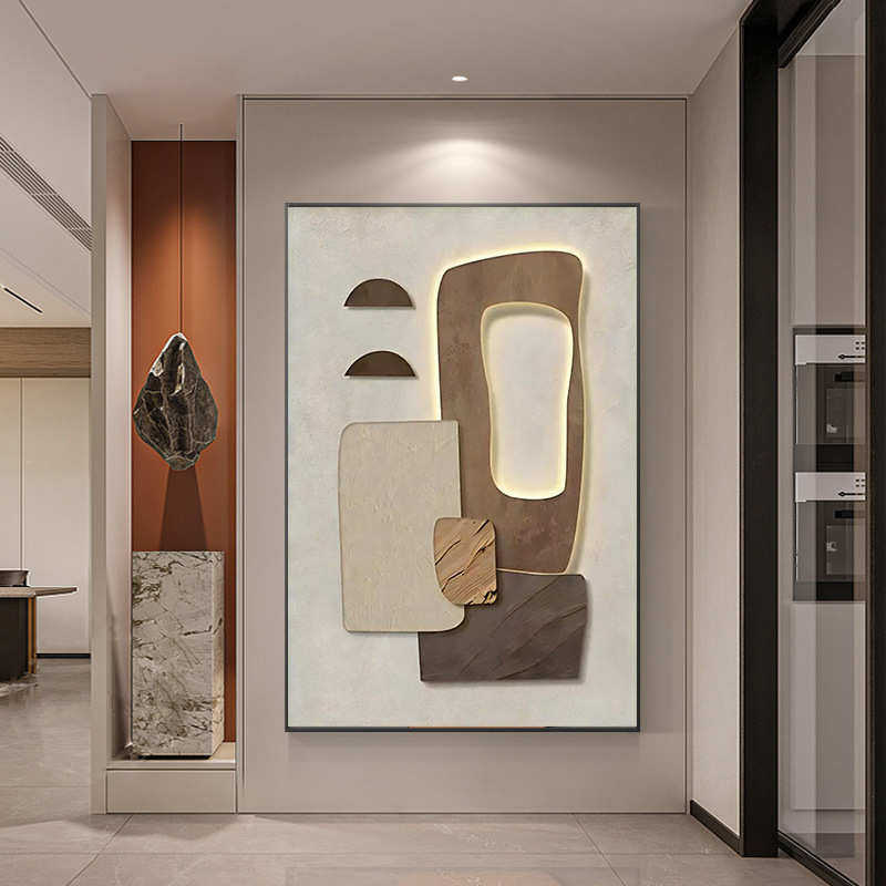 挂画壁画感背景装饰画沙发现代简约玄关落地墙寂抽象客厅高级风侘