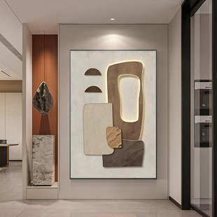 挂画壁画感背景装饰画沙发现代简约玄关落地墙寂抽象客厅高级风侘