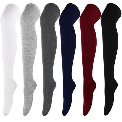 Thigh High Over The Knee High Socks for Women Black White Re
