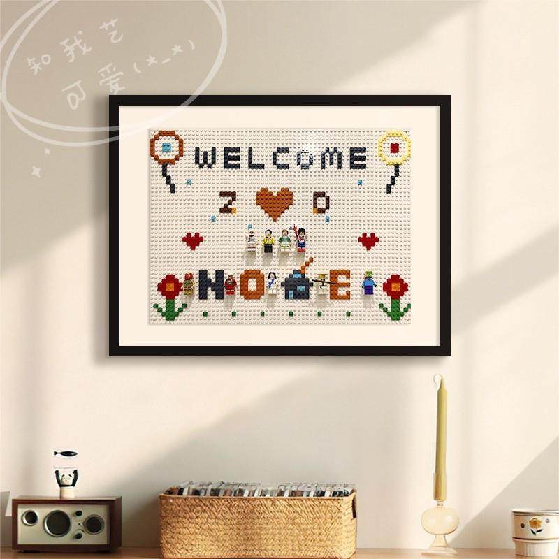 电闸箱遮挡免打孔电表箱配电箱盒创意挂画积木人仔公仔拼装饰画,家居饰品,现代装饰画,淘宝优惠券,粉丝福利购,淘宝优惠卷