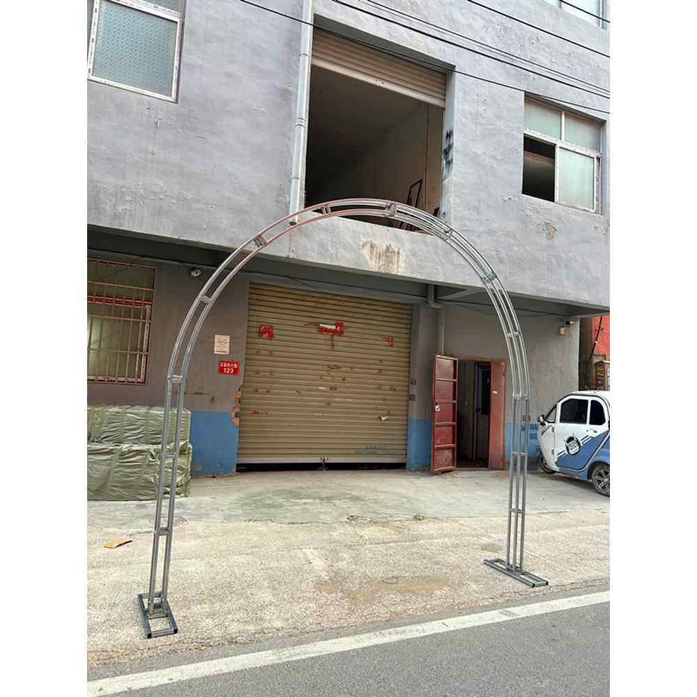 新款婚庆道具铁艺拱门架子婚礼布置桁架弧形半圆花门户外装饰架子