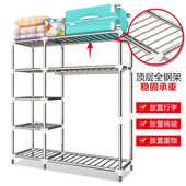 衣柜简易布衣柜钢管加粗加固双人衣橱组装 布艺全钢架挂衣柜子收纳