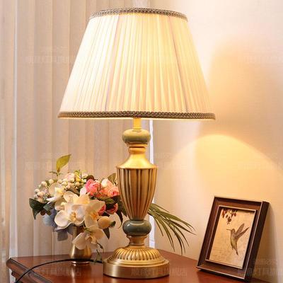 正品欧卧式美式全铜台灯室床灯简家约现代结婚房温馨暖光头浪漫用