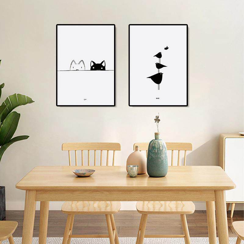 客厅卧室装饰画现代简约线条黑白抽象组合挂画玄关楼道儿童房挂画