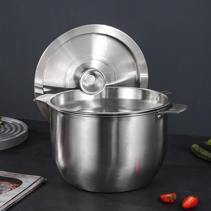 装猪油滤油壶304不锈钢家用储油桶汤锅过滤油渣壶储油罐装猪油盆