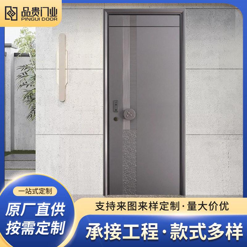隔音铸铝门防爆装甲门子母门铝板精雕入户防盗门智能安全入户门