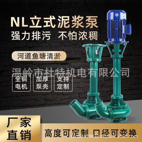 NL立式泥浆泵大功率三相污水泵抽粪泵淤泥切割泵液下泵NL100-8