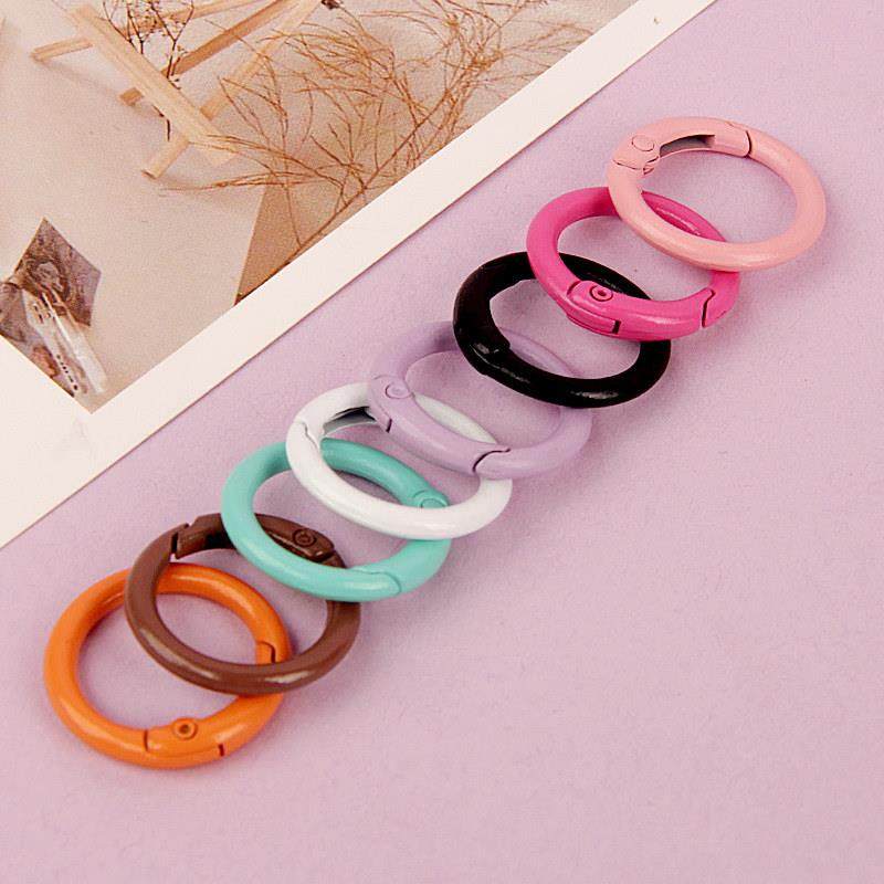 彩色合金烤漆弹簧扣 圆形开口弹簧圈圆环扣耳机钥匙扣diy水杯扣,餐饮具,杯套,淘宝优惠券,粉丝福利购,淘宝优惠卷