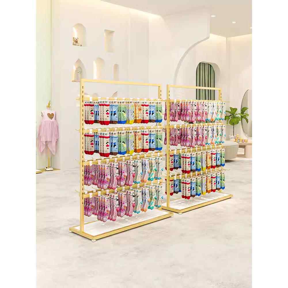 内衣店裤袜架子展示架落地双面可调节挂内裤文胸袜子中岛陈列货架