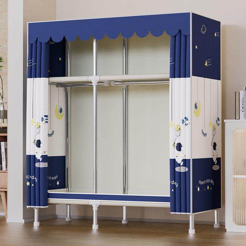 易简衣柜出租家用卧室组钢管加装固加粗加厚收纳DGS柜大号房布衣