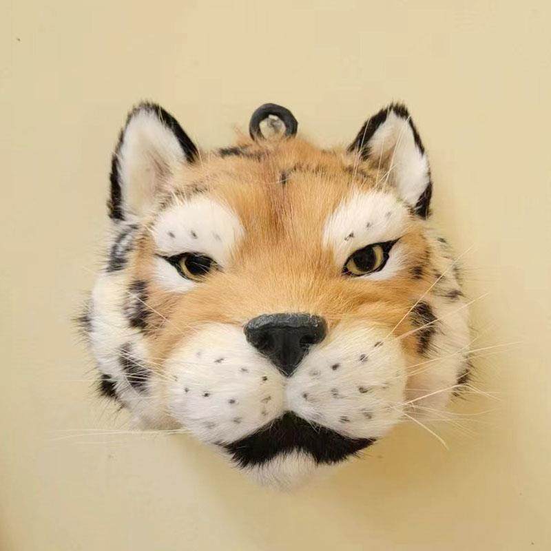 仿真豹子头动物头壁饰挂件玄关摆件酒吧超市装饰模型标本教学道具