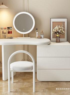 网红风白色小户型DSF妆收纳梳台斗柜一体卧室现代简约房间奢化轻