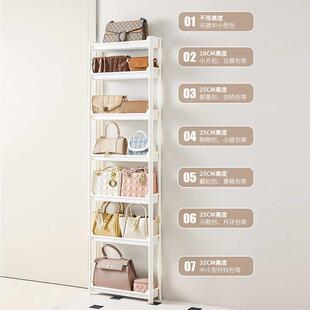 门后包包收纳架窄缝置物架小推车大容量门后放包架多层超薄收纳柜