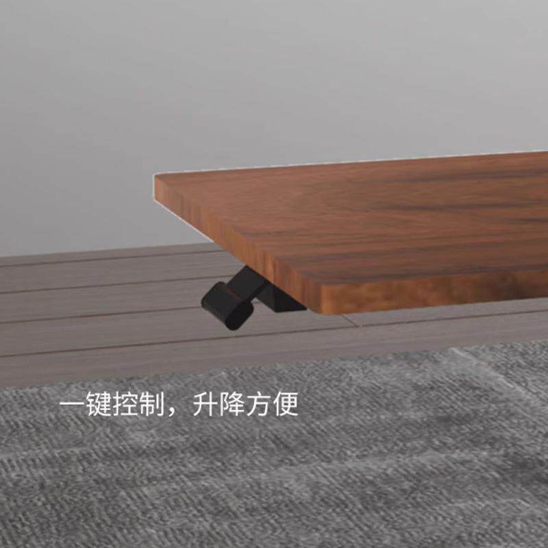 小户型岩板茶长移动升降折叠桌一体式餐桌用方形客厅几家用两升降