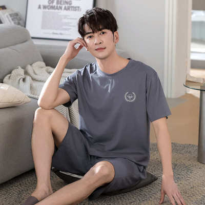睡衣男士莫代尔短袖短裤休闲套装夏季薄款加大码超柔软纯色家居服