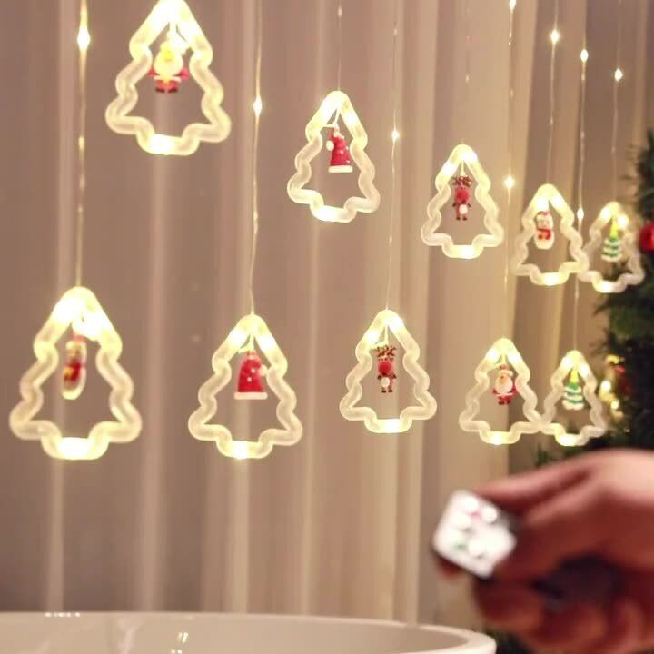 灯串LED装饰 圣诞节日氛围装扮窗帘灯店铺橱窗场景布置串灯星星灯