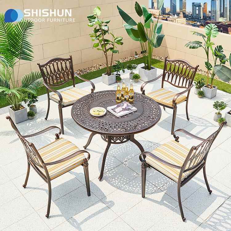 4.429户铝外铸桌椅院阳花园别庭墅露台台室外休闲套装防水防晒桌