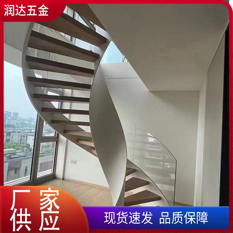 室内中柱现代简约旋转楼梯卷板楼梯复试阁楼钢结构楼梯