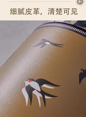 式复古革垃圾桶用客厅轻奢DJE皮高档新款大号大容量卧室家美厨房