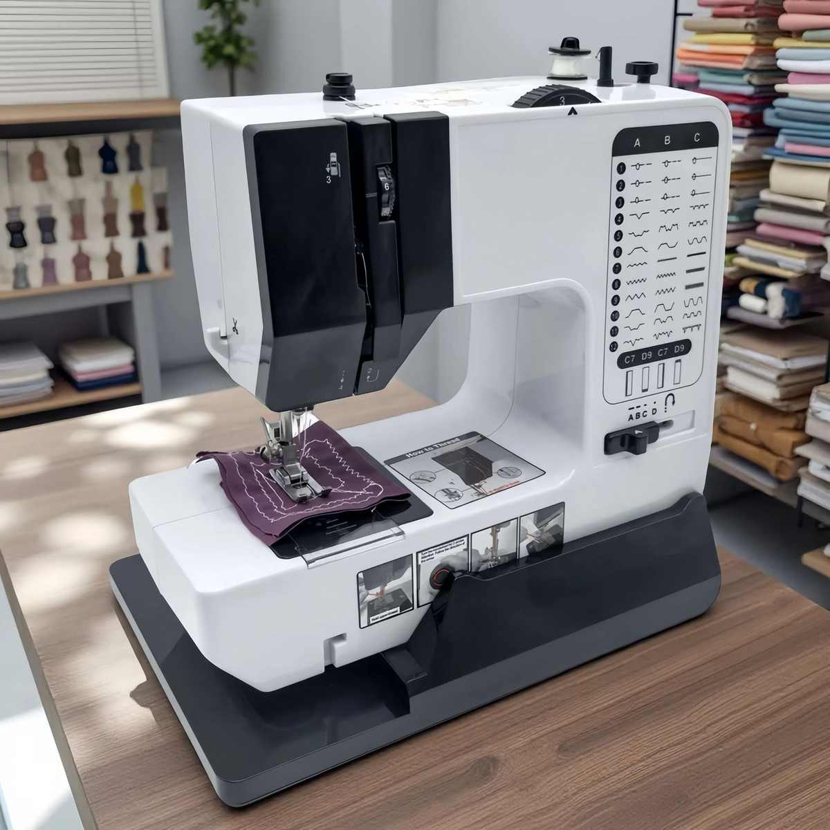 友立佳738缝纫机家用电动台式微型脚踏缝衣机锁边机