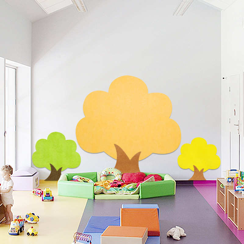 J6DA托管班幼儿园环创大树造型小树自粘许愿树装饰墙贴毛毡板照片