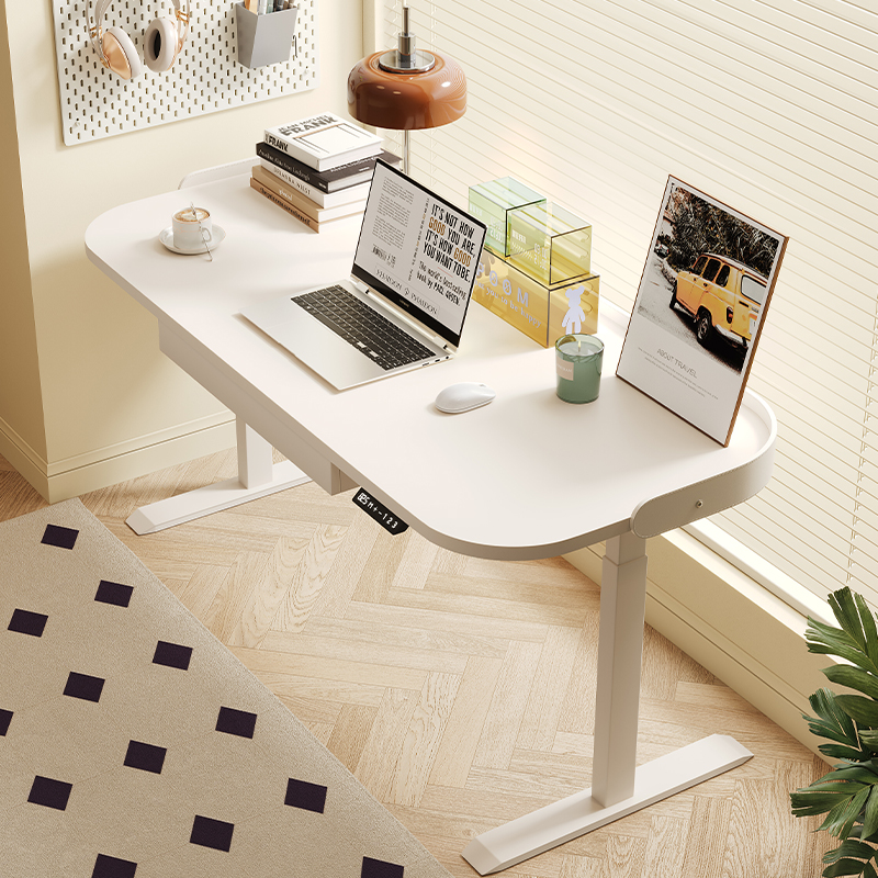 实木电脑桌智能电动升降桌可升降电竞桌子家用学习工作台办公书桌