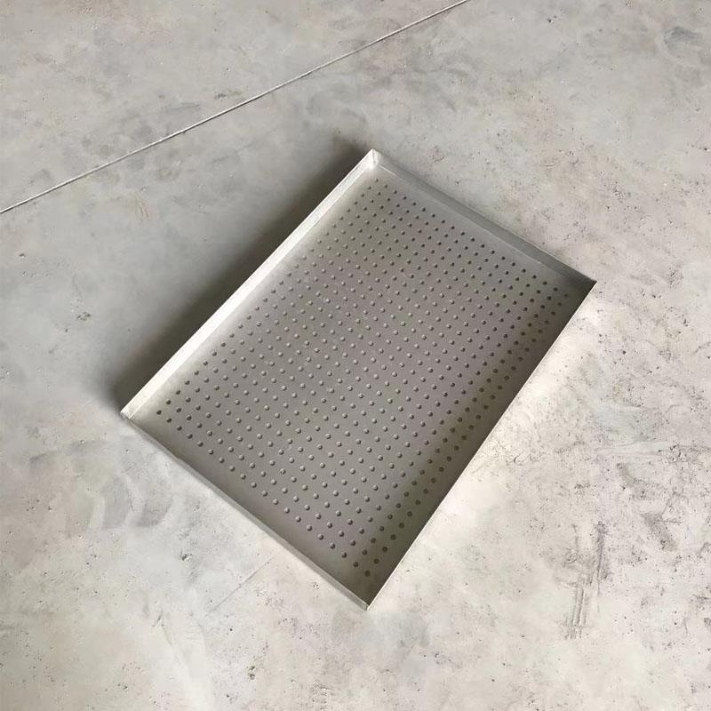 长方形不锈钢盘子蒸盘手工盘带孔盘特大盘可个性