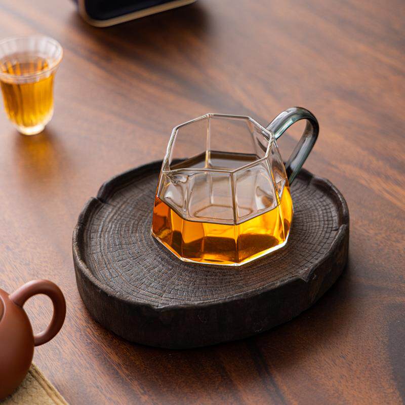 高硼硅八方带把公道杯耐高温加厚玻璃茶漏泡茶器防烫茶海分茶器图片