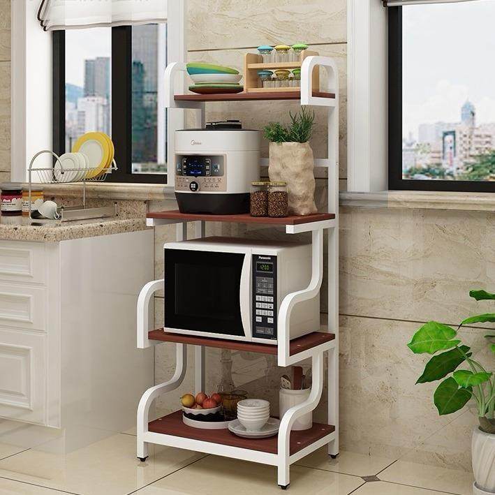 厨房置物落地多层微波架炉架子双碗柜架储物层架HDE家用烤箱收纳