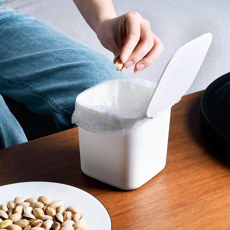 PP迷你桌面垃圾桶 带盖小号家用创意收纳桶 梳妆台洗漱台垃圾盒