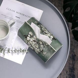 直销新款新款北欧皮革纸巾盒抽纸盒客厅家用创意纸巾套纸袋车载茶