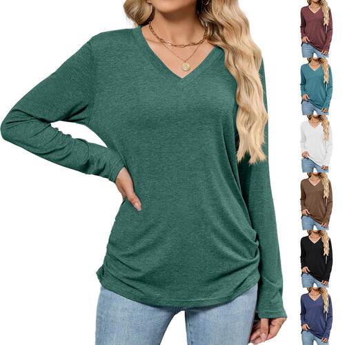 Hooded collar long sleeved T-shirt top 套头领长袖t恤上衣