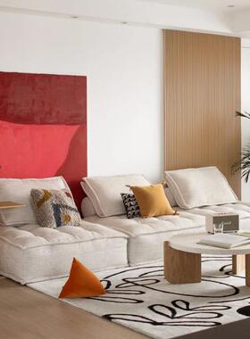 网红油风豆腐懒人沙发式小户型租屋意客出厅直排奶方块OUM单人沙