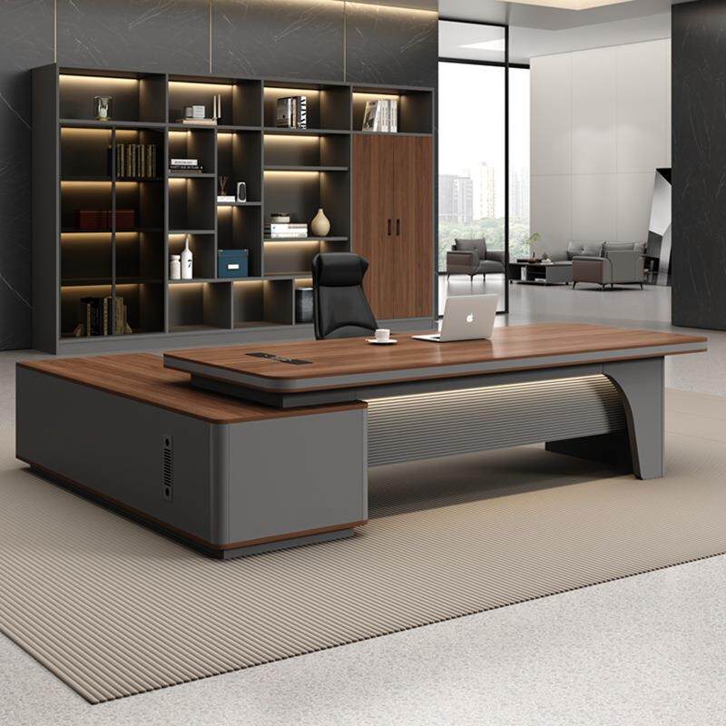老板办公桌轻奢高级感总裁办公室大班台家具简约现代经理桌椅组合
