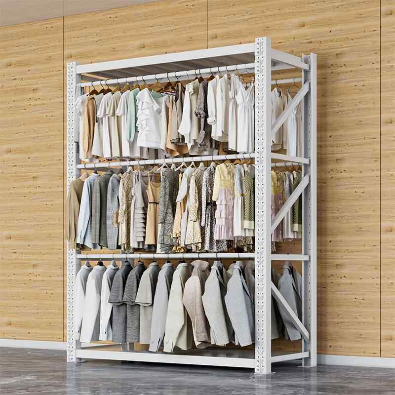 货架衣柜服装店展示架家用卧室简易洗衣店挂大衣加高衣服陈列架子