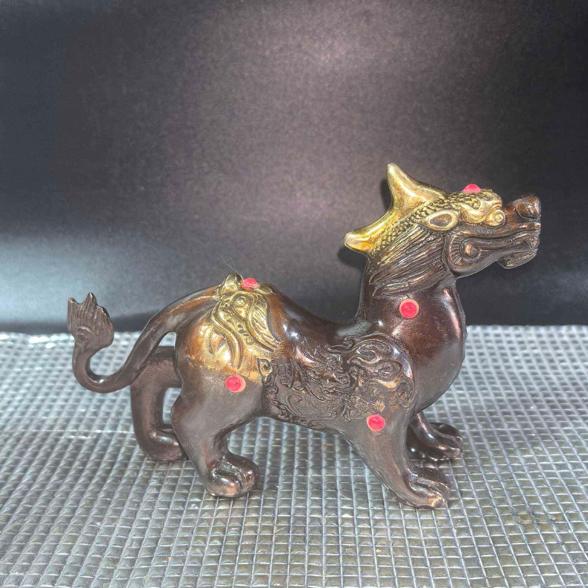 仿古做旧铜鎏金貔貅工艺品摆件铜器店铺开业送礼摆设