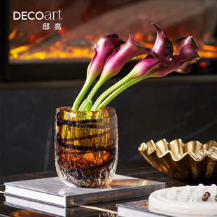 现代轻奢客厅玻璃花瓶豪宅样板间餐桌高级感花器创意设计装饰摆件