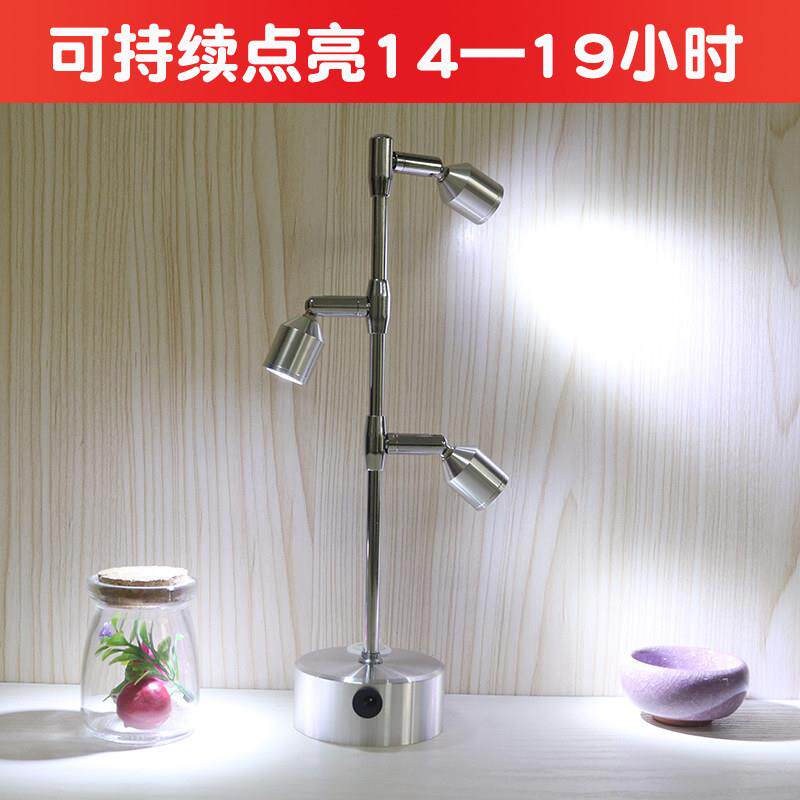 led展柜灯充电立杆射灯高亮度可移动明装模型柜射灯免布线 线LED
