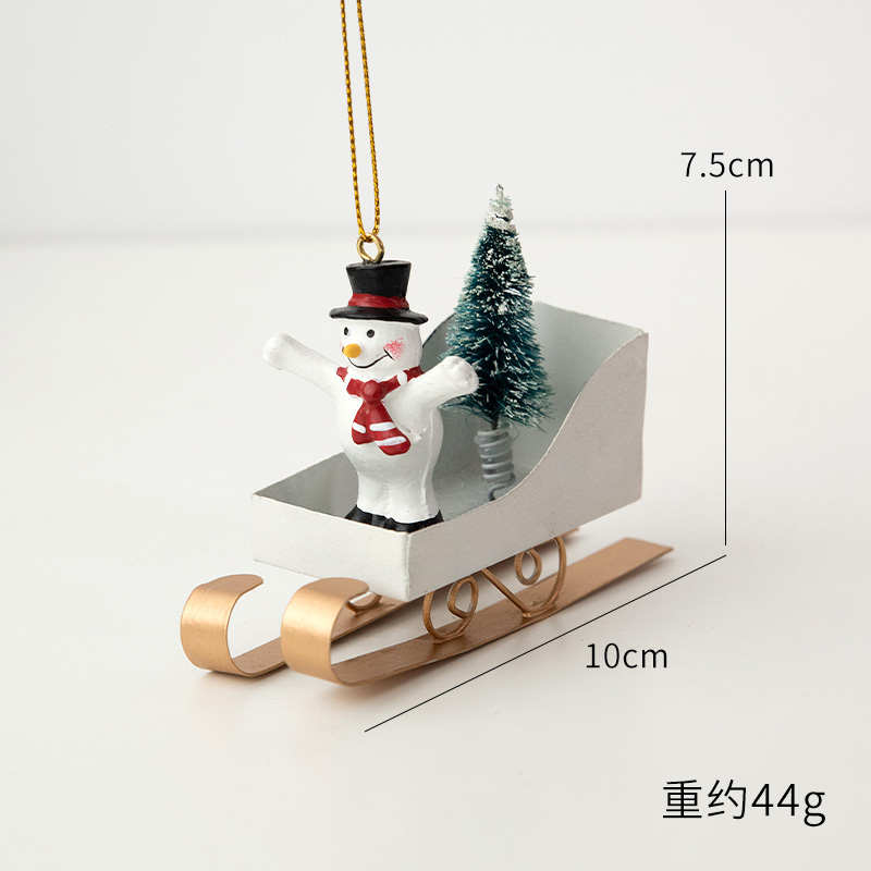 北欧摆件圣诞节雪橇艺挂件诺 铁圣诞树小车琪圣诞树装饰装饰网红