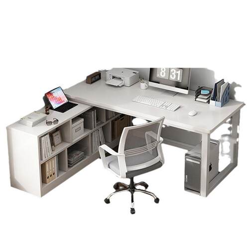 书桌书架一体现代简约学生转角电脑桌家用书房卧室写字桌办公桌子