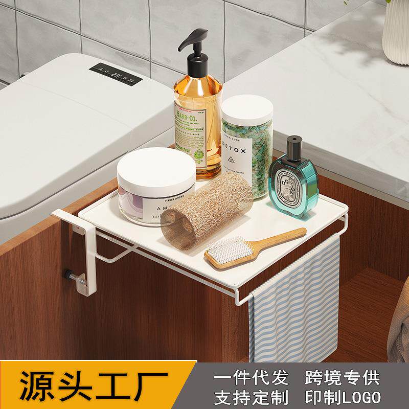 免打孔柜门悬挂置物架 小户型厨房卫浴延伸小桌板收纳多功能折叠