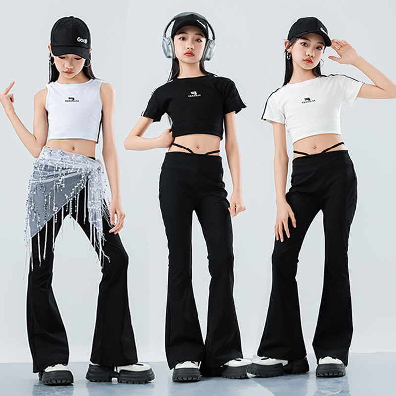 皮皮妞女童爵士舞紧身显瘦瑜伽裤