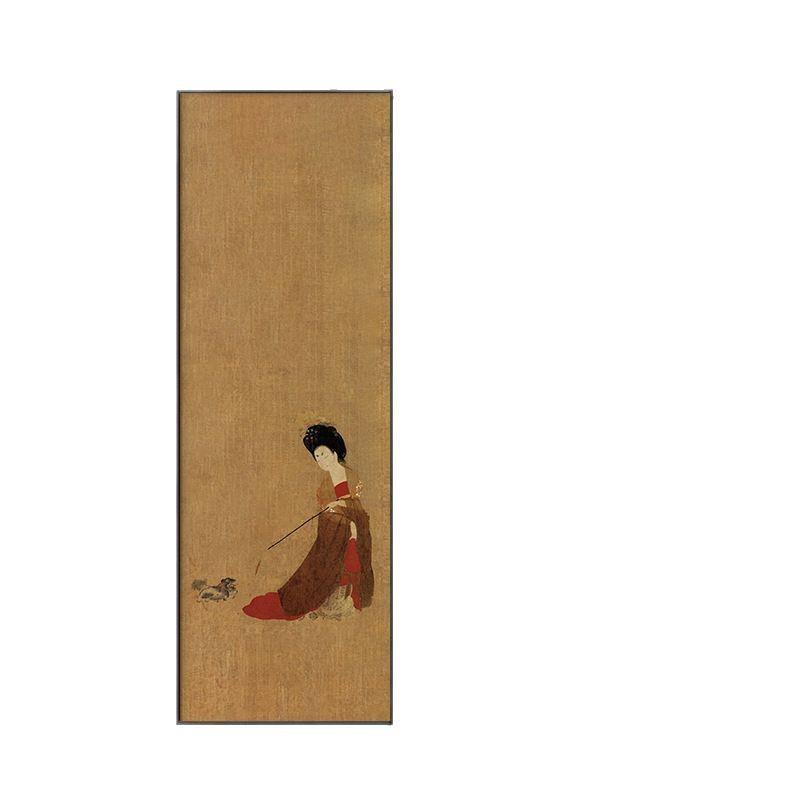唐代名画簪花仕女图挂画新中式茶室会所壁画酒店客餐厅大气装饰画